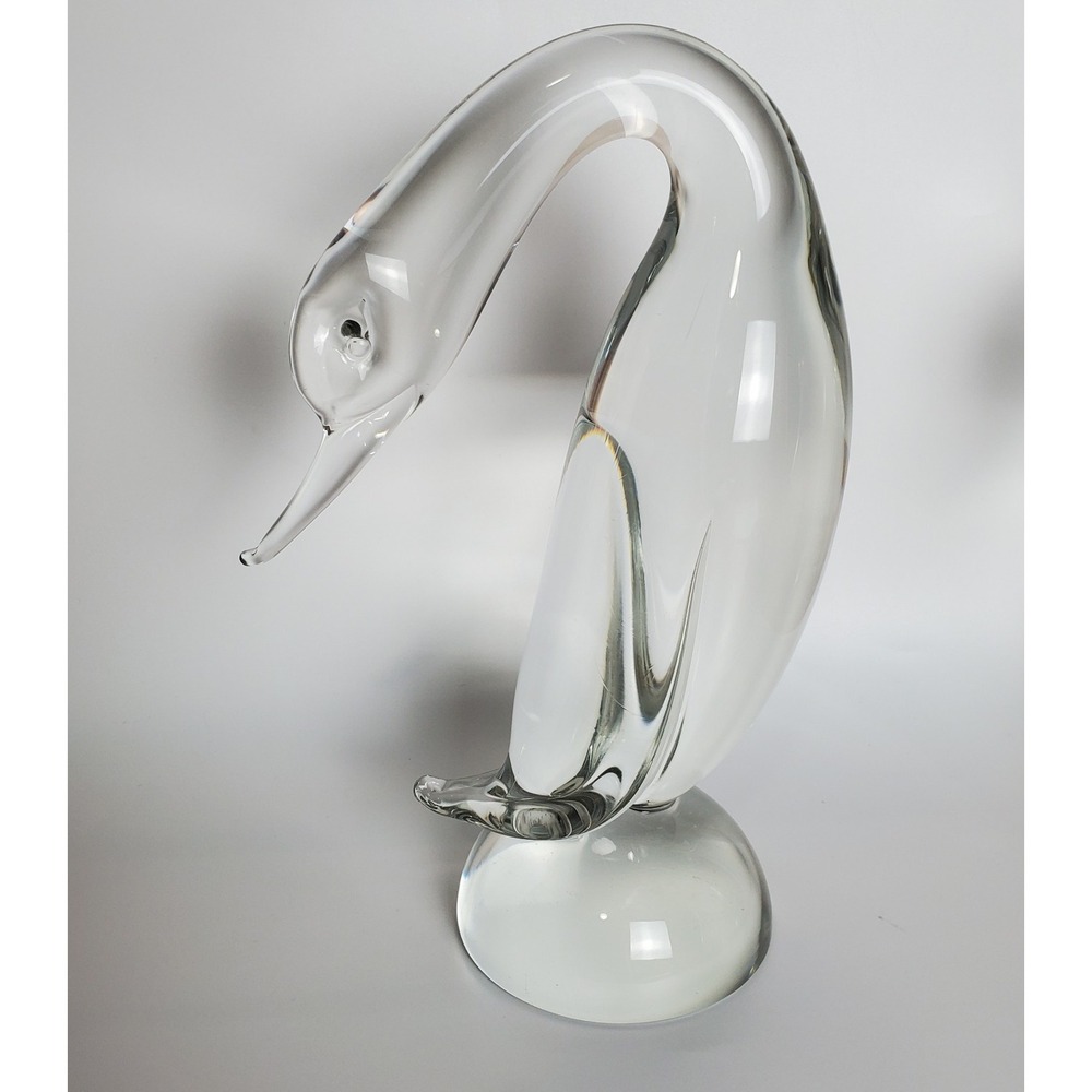 Rare Cristallo Clear Duck Goose Swan Birds Pair Glass Murano? Archimede Seguso? - Picture 5 of 15
